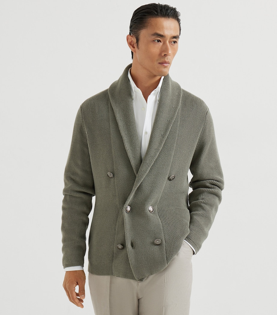 Brunello Cucinelli Mens Cotton Double-Breasted Cardigan Image 3