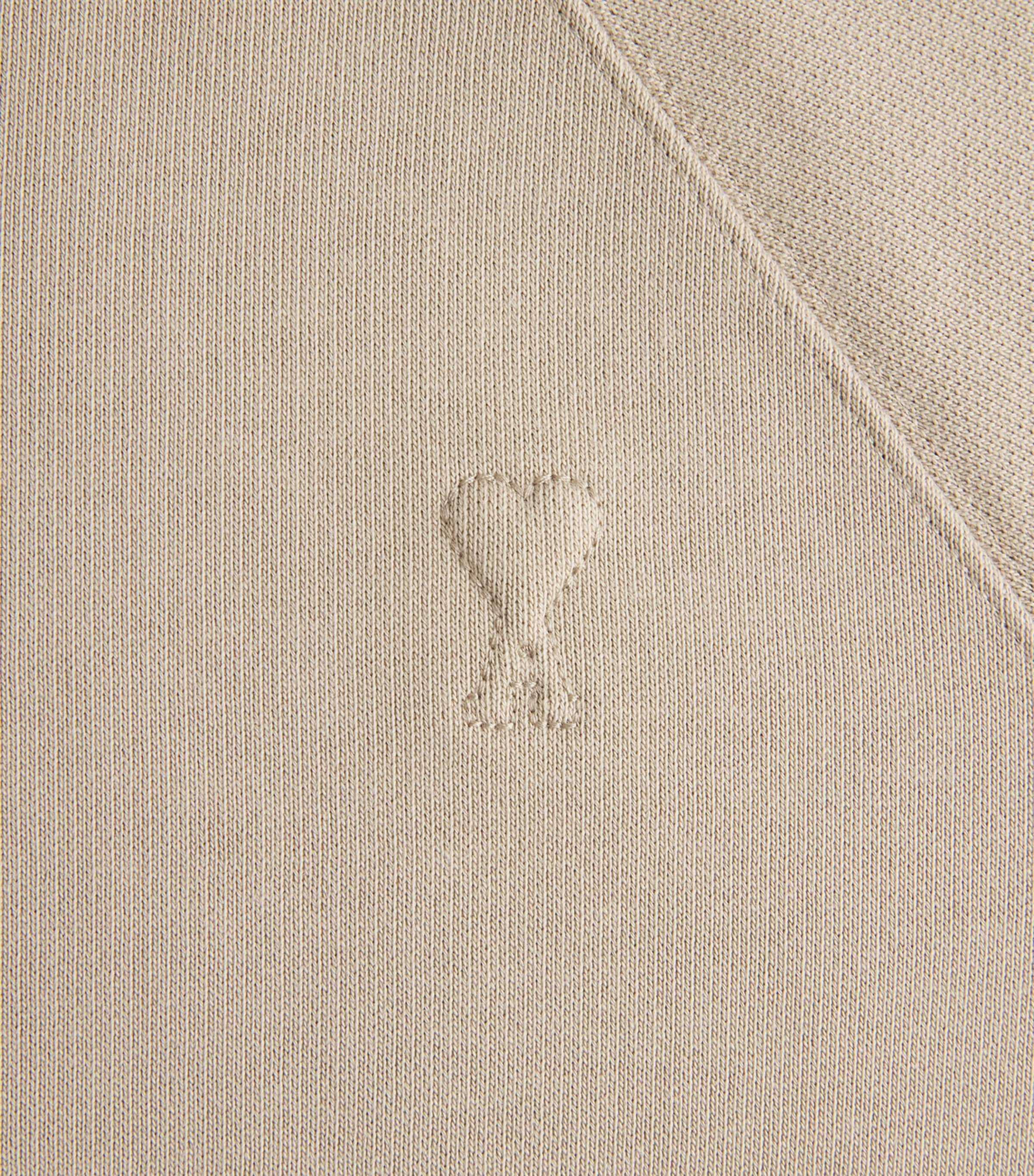 AMI Paris Mens Cotton Ami de Coeur Sweatshirt Beige Taupe Image 6
