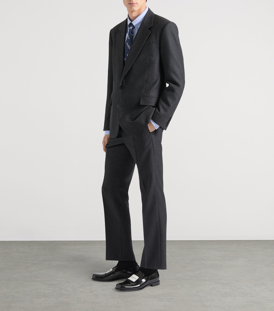 Wool Single-Breasted Blazer CHARCOAL Image 3