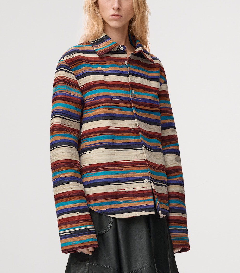 LOEWE Womens Lambskin Painted Overshirt Multicolor/black Image 3