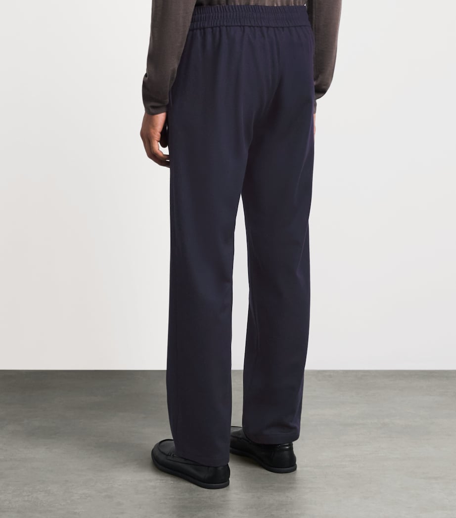 Colombo Mens Wool Drawstring Sweatpants Dark Blue Image 5