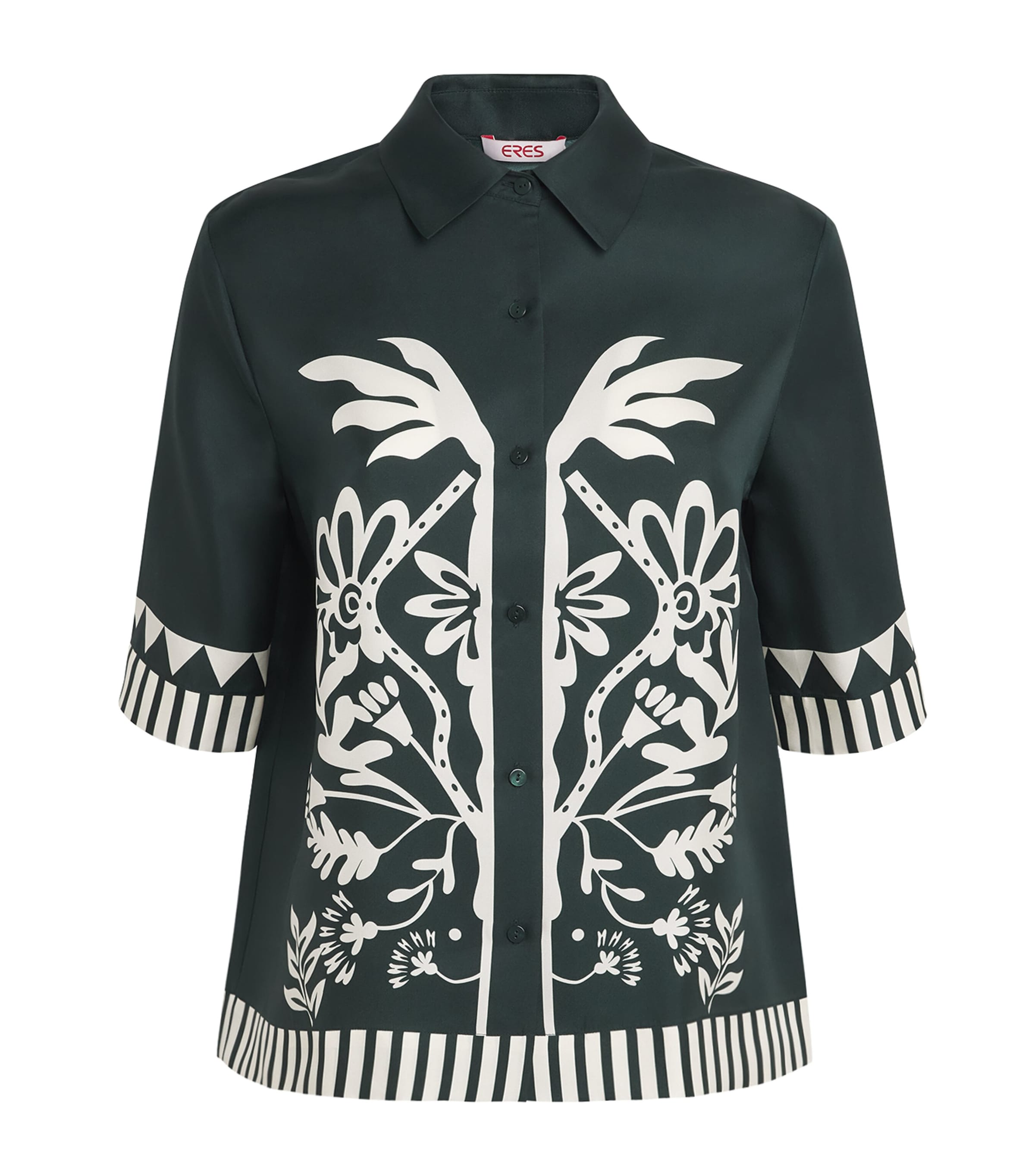 Eres Womens Silk Floral Émeraude Shirt Scarabee/pan Image 1