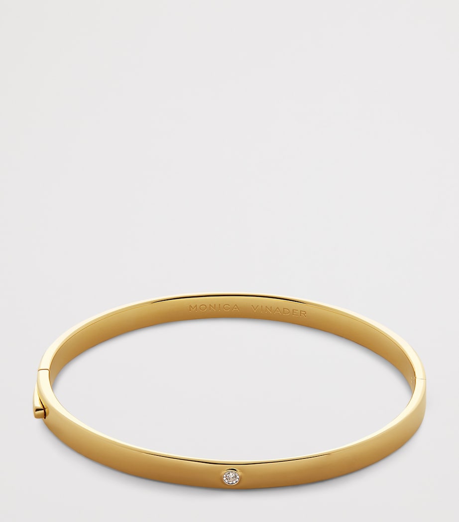 Gold Vermeil and Diamond Solitaire Bangle 18K GOLD VERMEIL Image 2