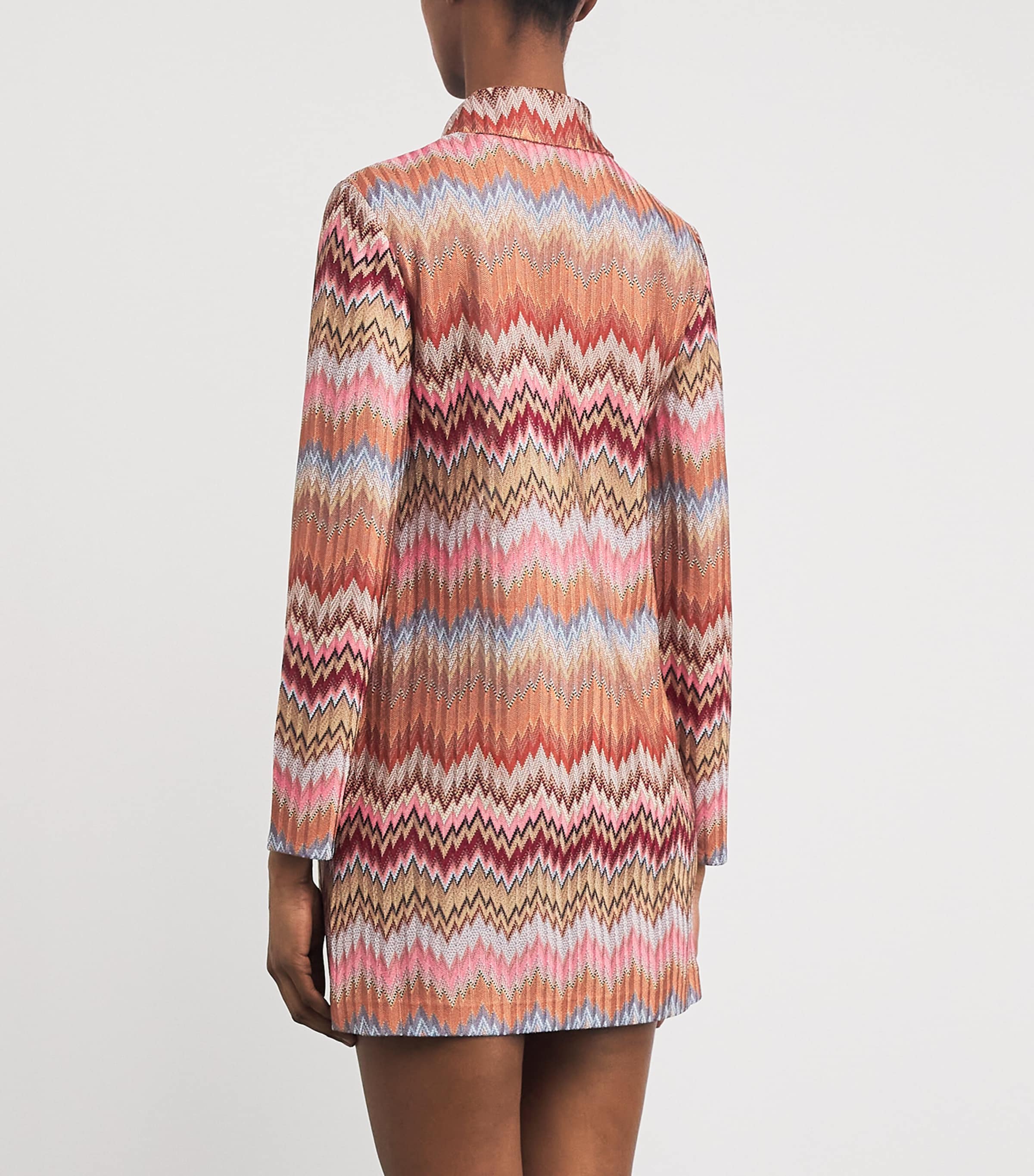 Snake Chevron Mini Dress SM9Y1 PINK/RUST TONE Image 4
