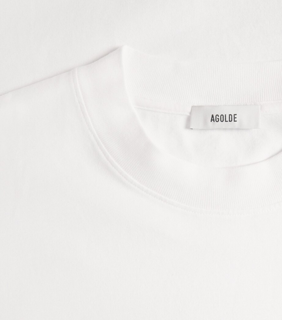 AGOLDE Mens Cotton Asha Long-Sleeve T-Shirt White Image 6