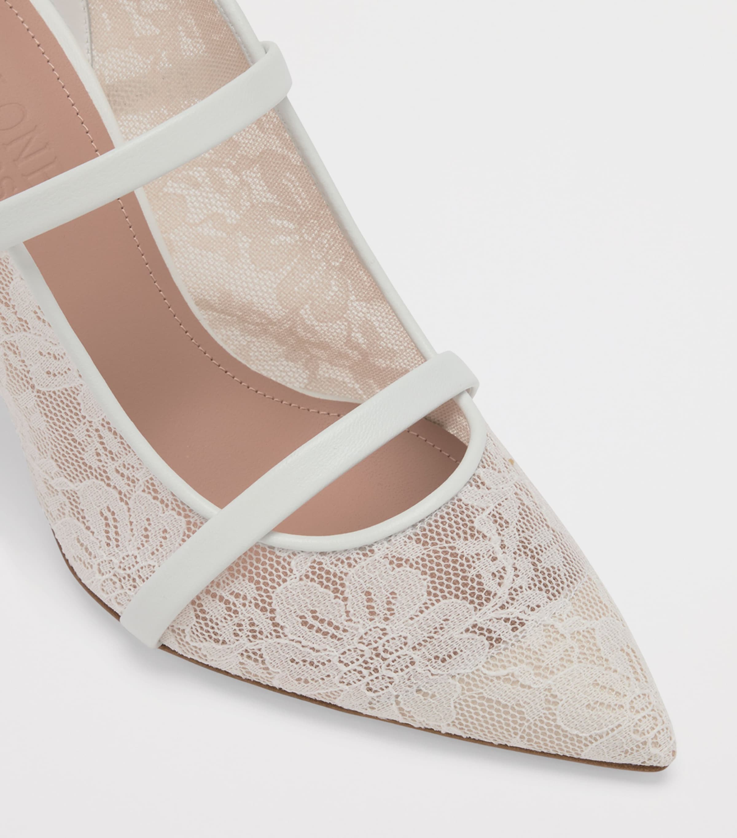 Lace Maureen Mules 70 WHITE Image 5
