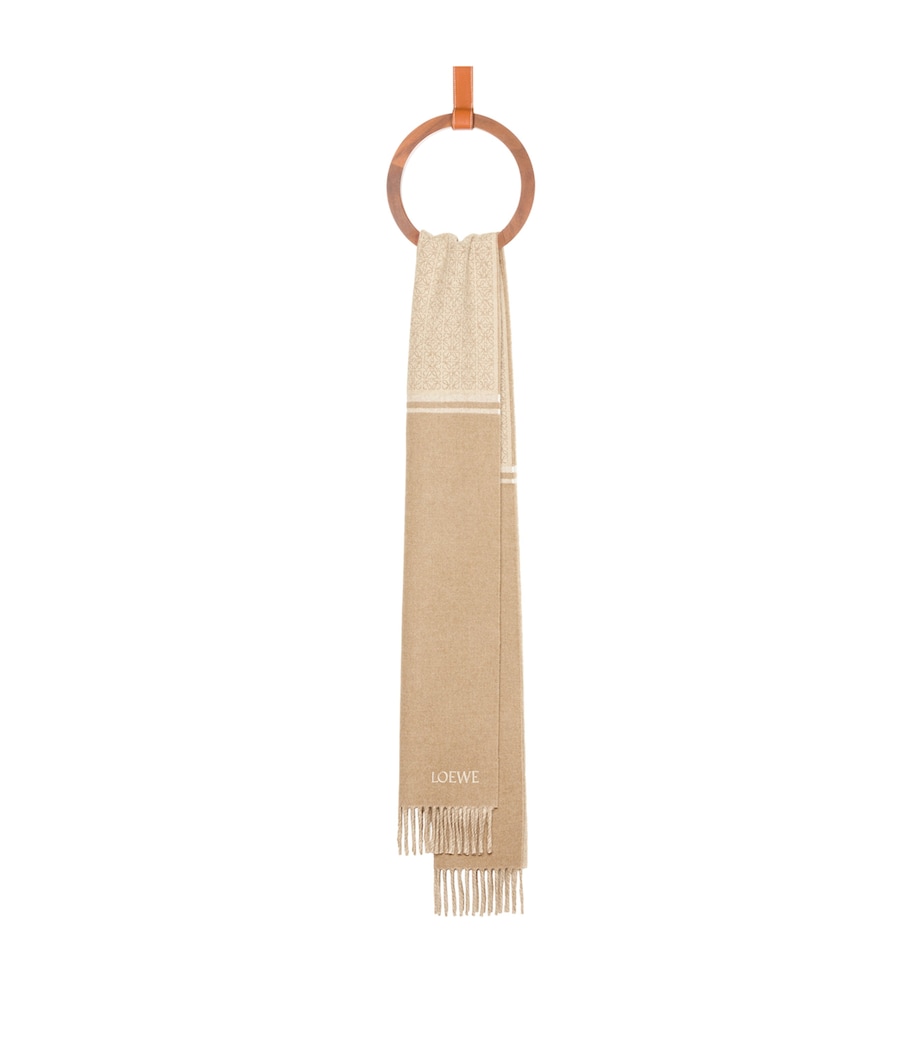 LOEWE Wool-Cashmere Anagram Scarf Camel/white Image 1