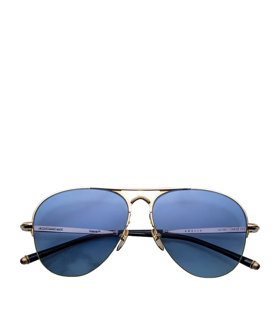Metal Amelia Aviator Sunglasses  POSEIDON   CR39 Image 1