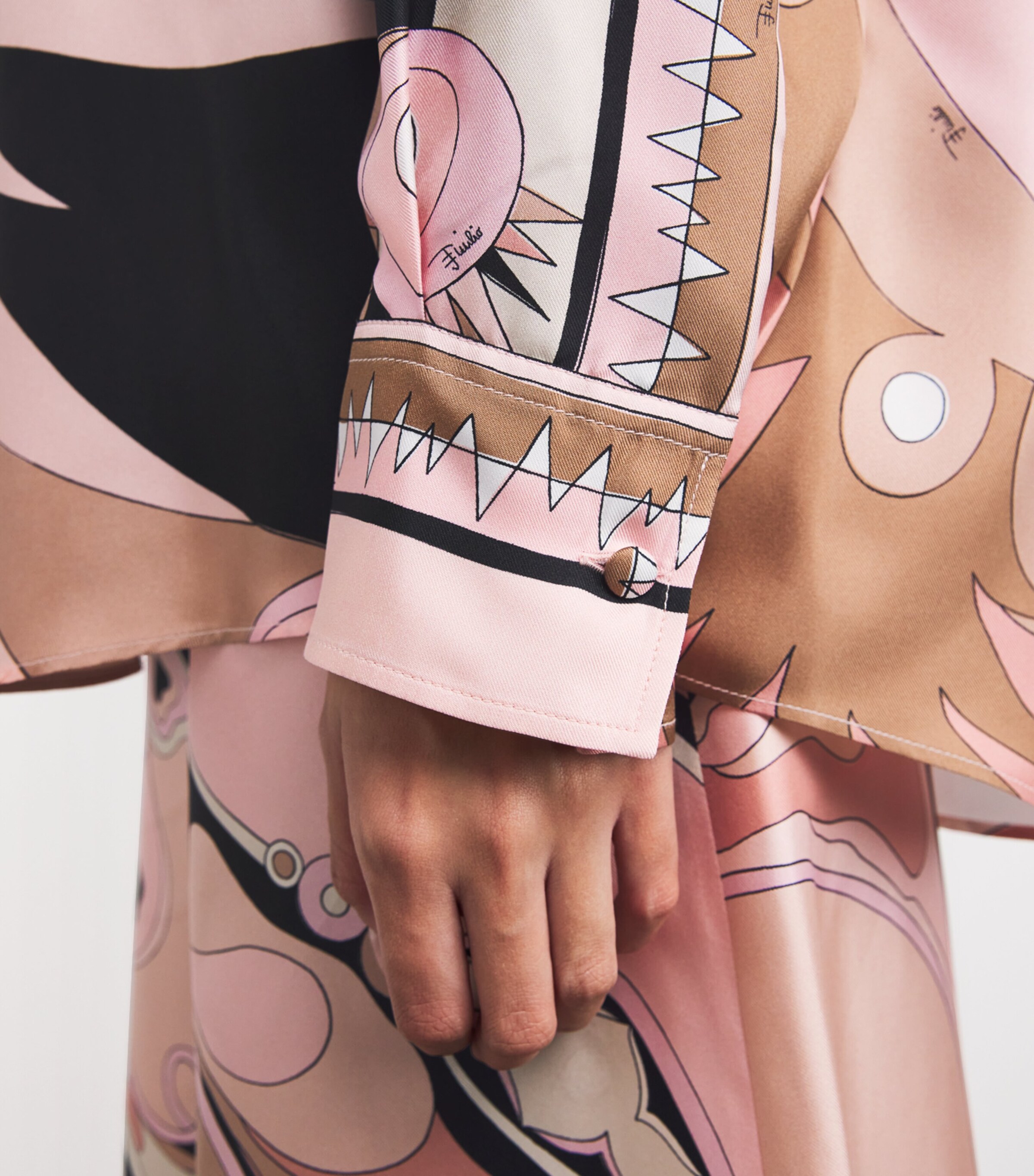 Silk Printed Shirt 035 NUDE Image 6