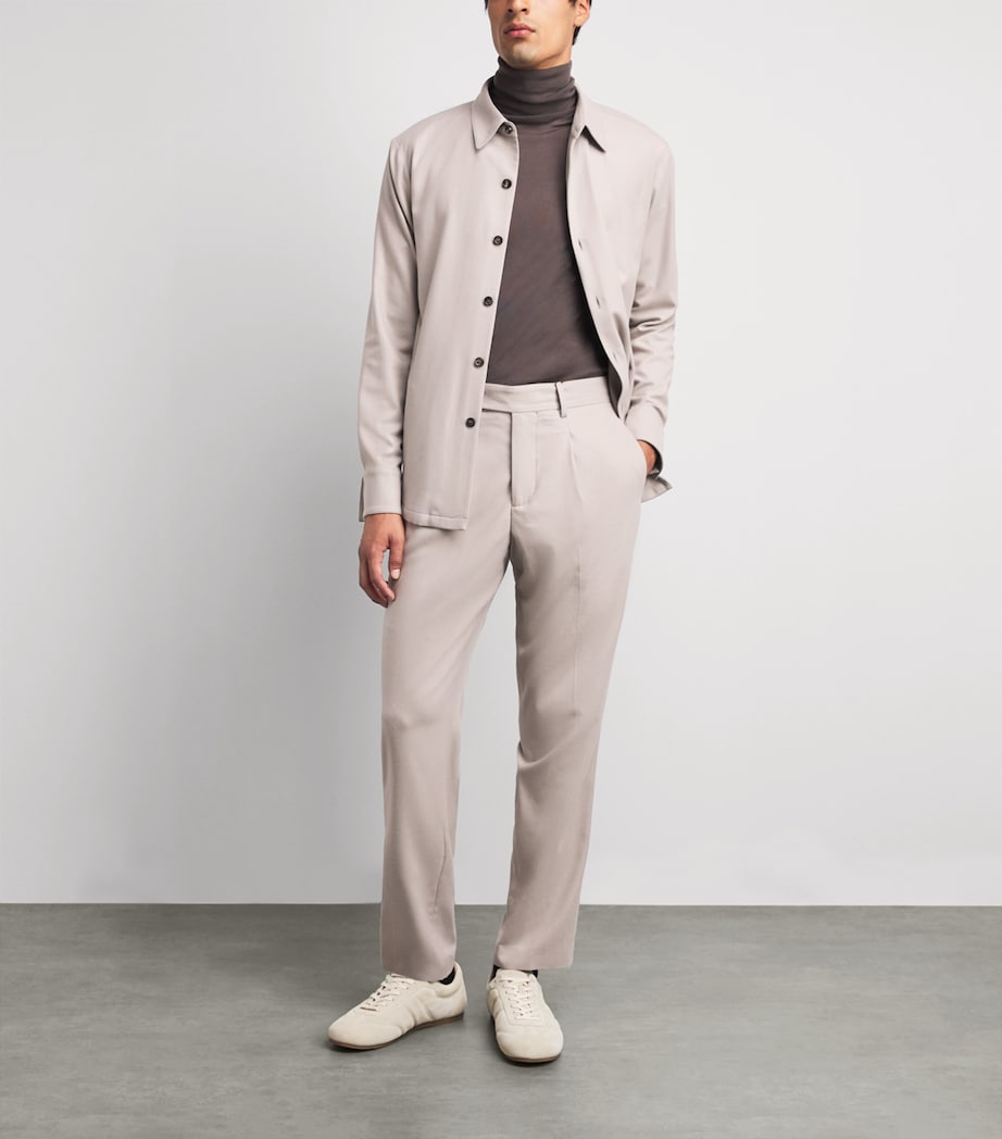 Colombo Mens Wool-Blend Overshirt Light Beige Image 2