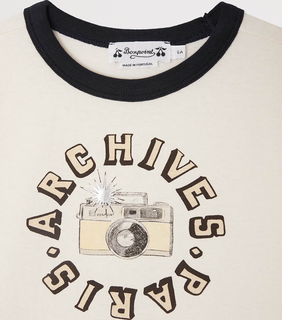 Organic Cotton Print T-Shirt (4-14 Years) UPB IVOIRE Image 3