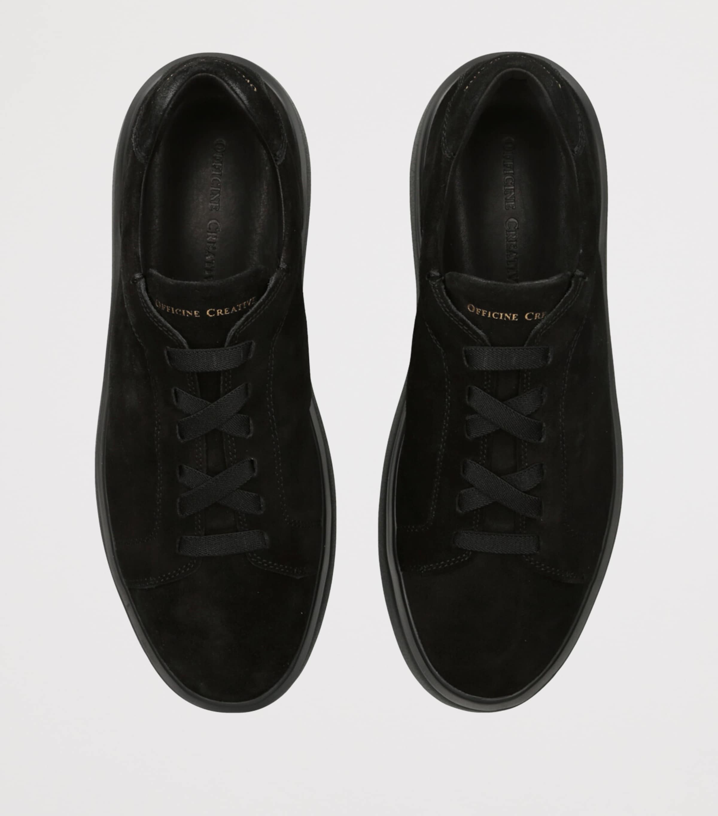 Officine Creative Suede Slouch Tonal Sneakers Black Image 4