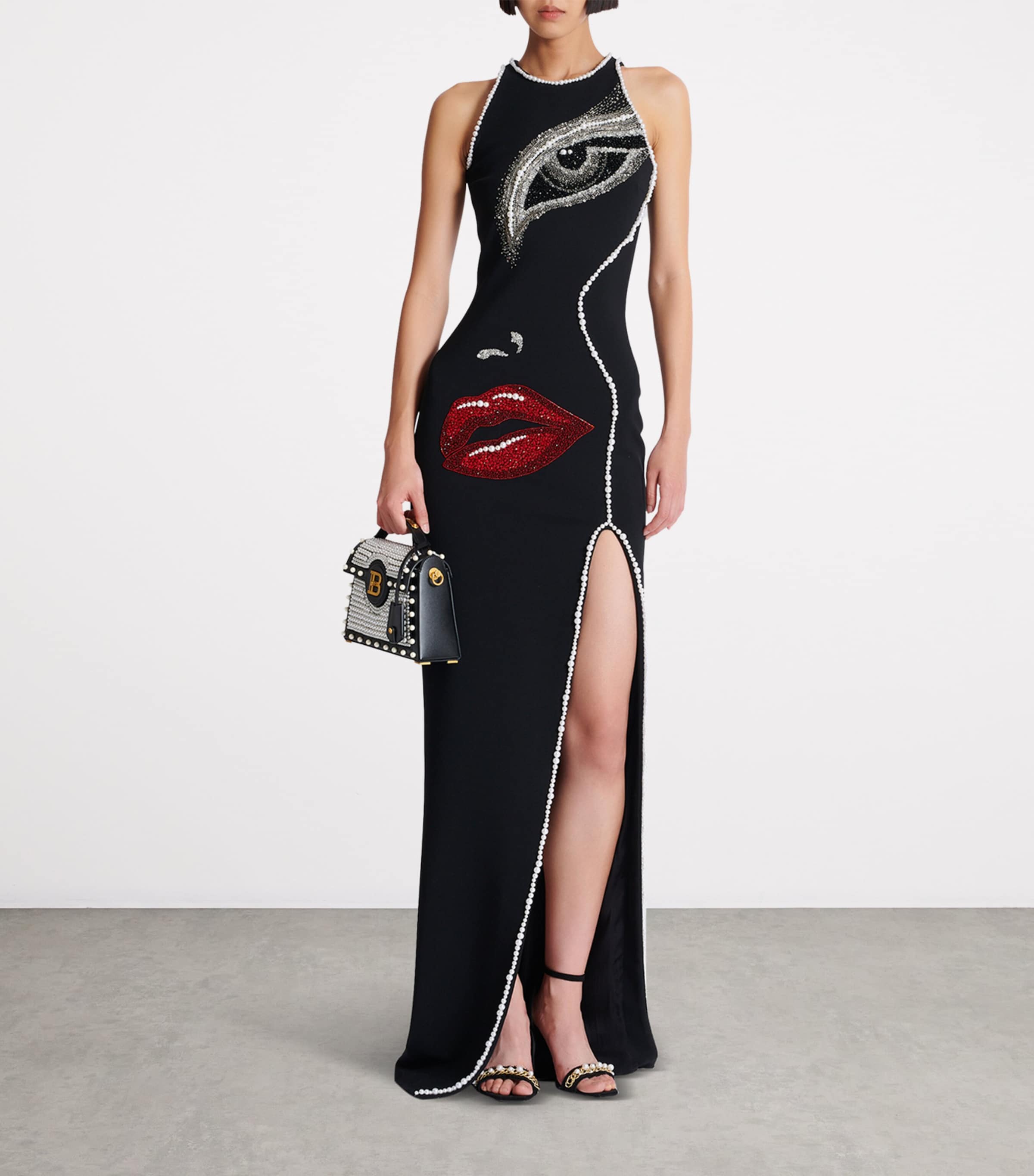 Embellished Face Maxi Dress EJR BLACK Image 6