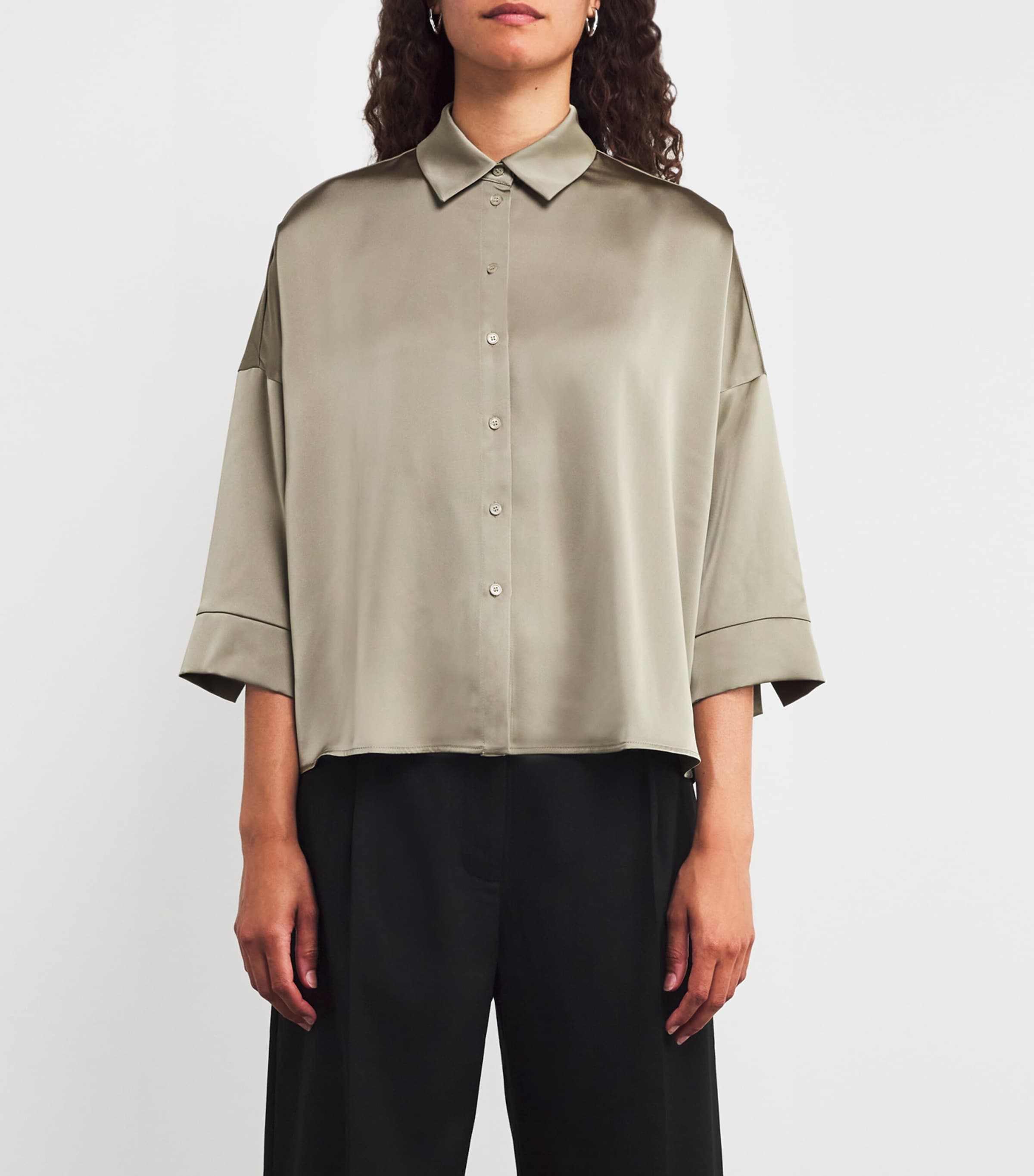 Satin Long-Sleeve Shirt SAGE Image 3