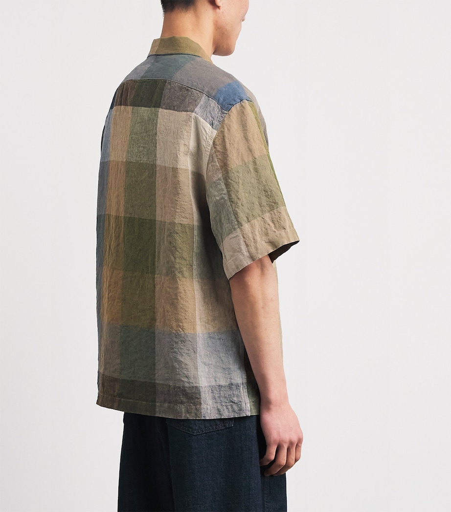 Barena Mens Linen Patchwork Oversized Short-Sleeve Shirt Uni Unico Image 5