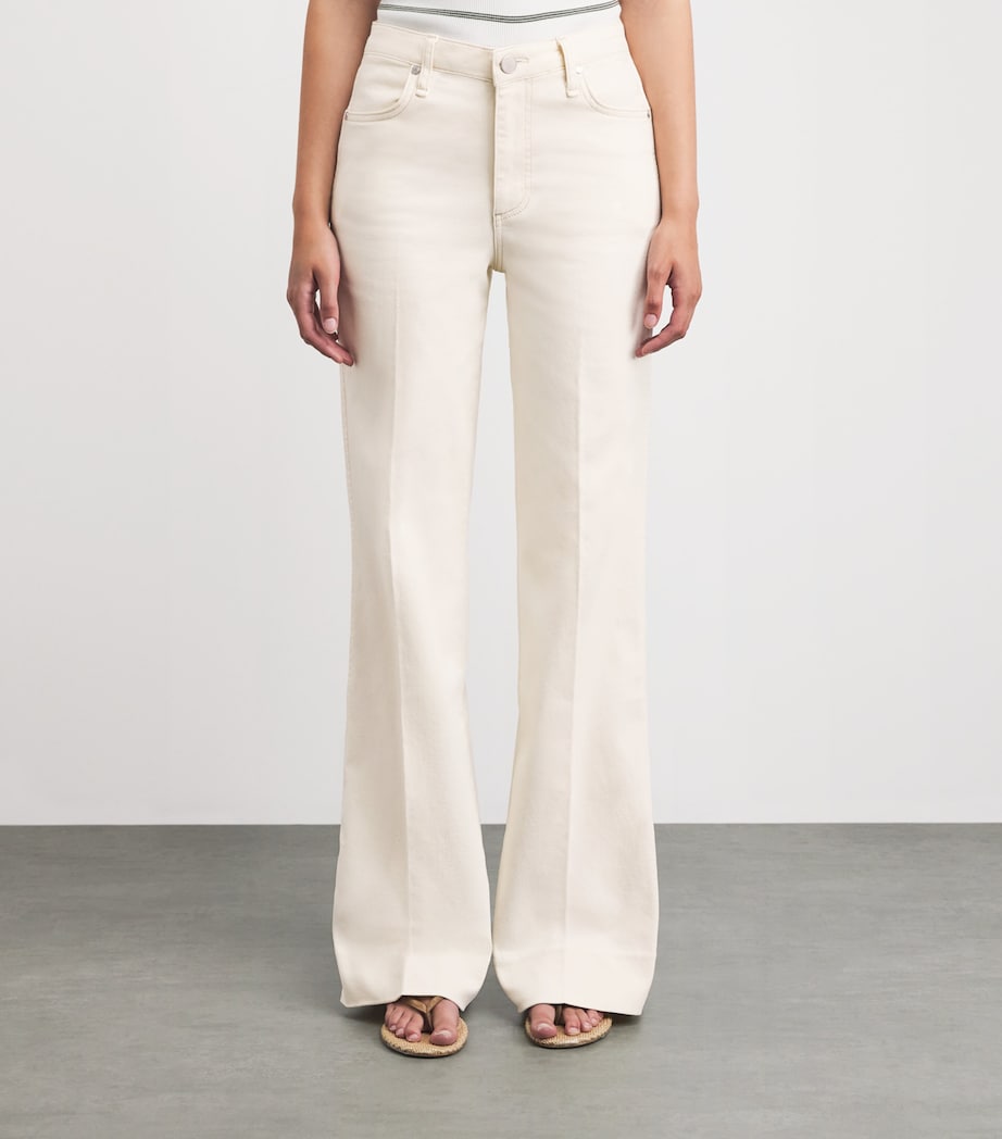 Rag & Bone Womens Ruby Flared Jeans Ecru Image 4