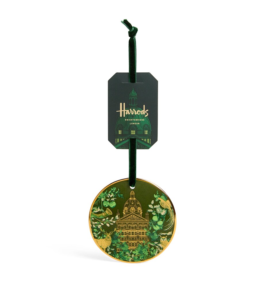 Ceramic Flat Harrods Bauble GREEN Image 1