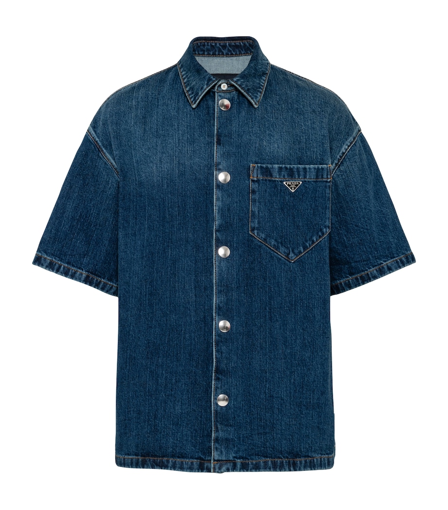 Dark-Wash Denim Shirt F0008 Image 1