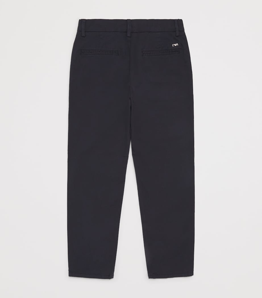 Emporio Armani Kids Stretch-Cotton Chino Trousers (4-16 Years) Blu Navy Image 2
