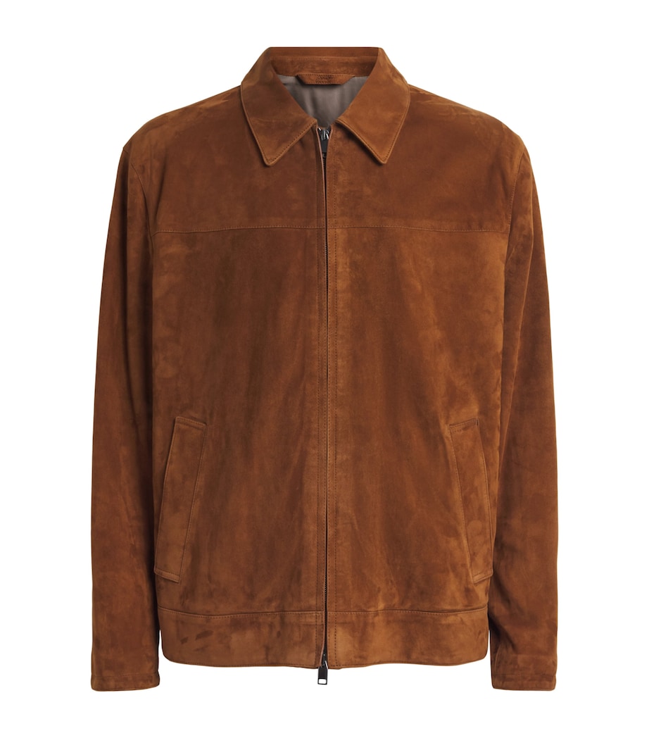 Brioni Mens Lambskin Suede Bomber Jacket Image 1