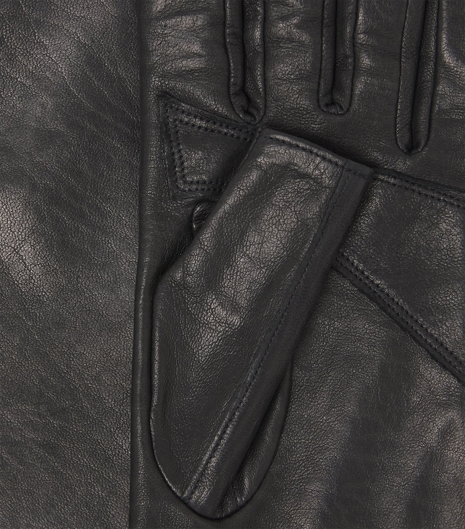 Rick Owens Leather Flared Gloves Black Image 3