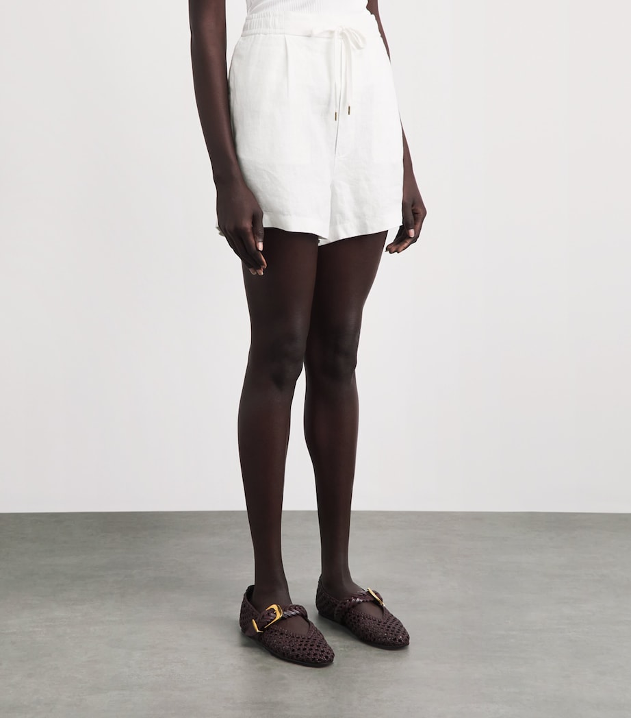 Polo Ralph Lauren Womens Linen Drawstring Shorts White Image 4