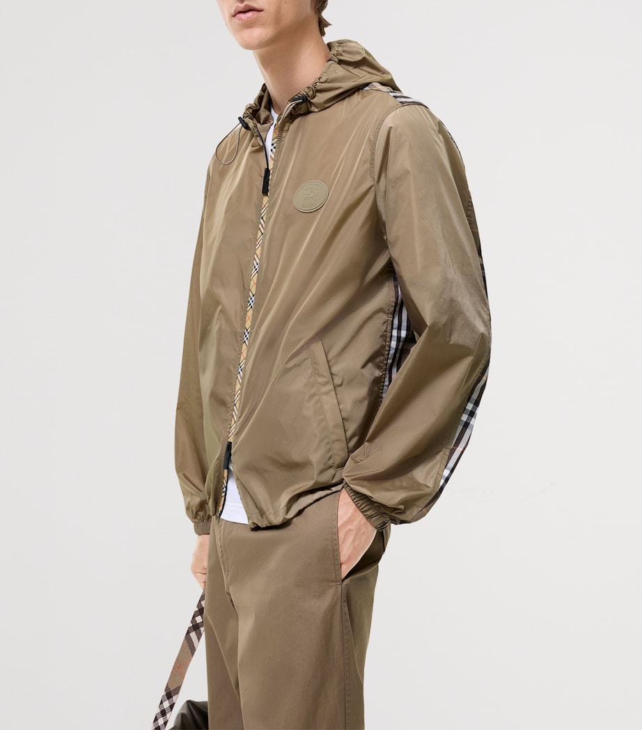 Burberry Mens Check-Trim Newport Jacket Finch Brown Image 2