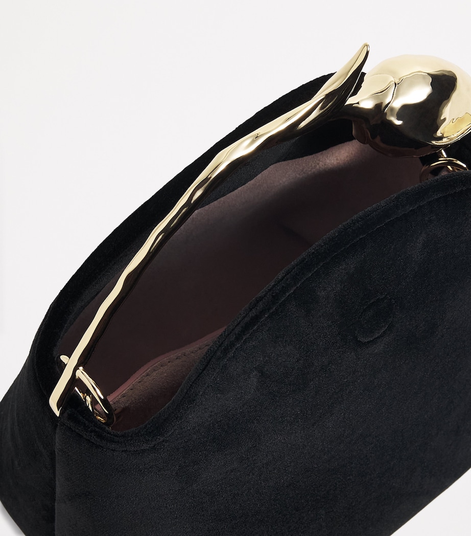 Mini Velvet Bloom Top-Handle Bag BLACK Image 4
