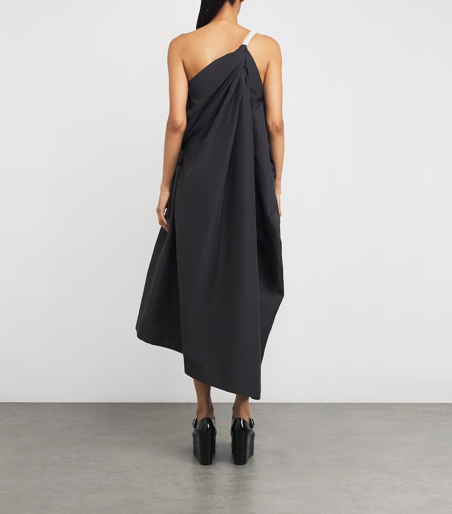 Asymmetric Cloth and Cord Midi Dress 15 Image 3