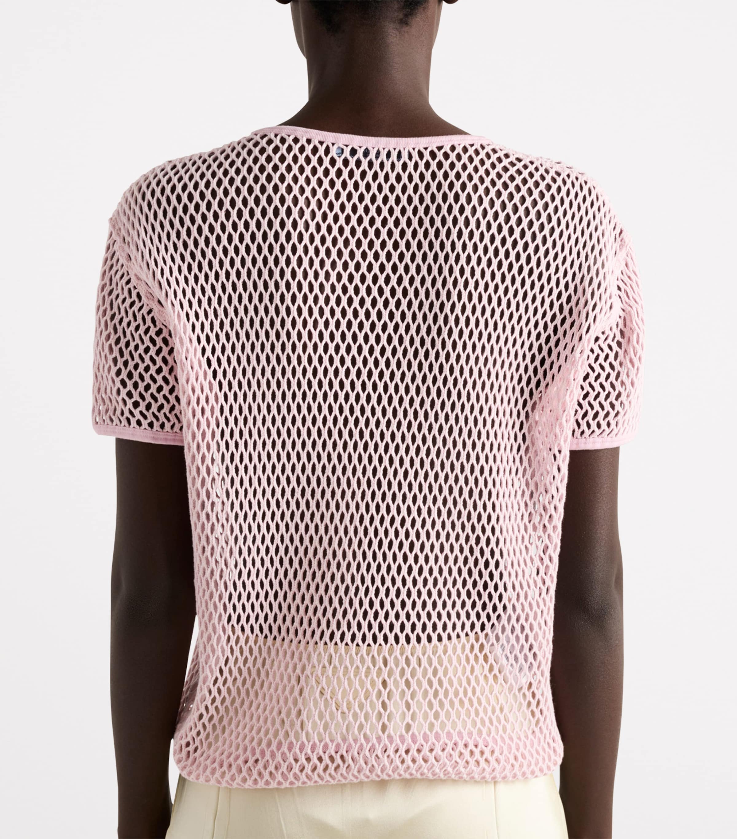Prada Womens Cotton Mesh T-Shirt Image 3