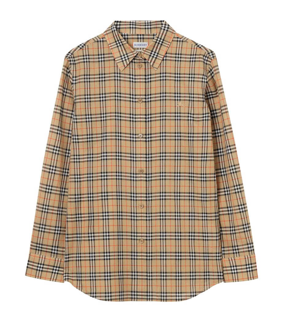 Burberry Womens Cotton Check Shirt Sand Ip Check Image 1
