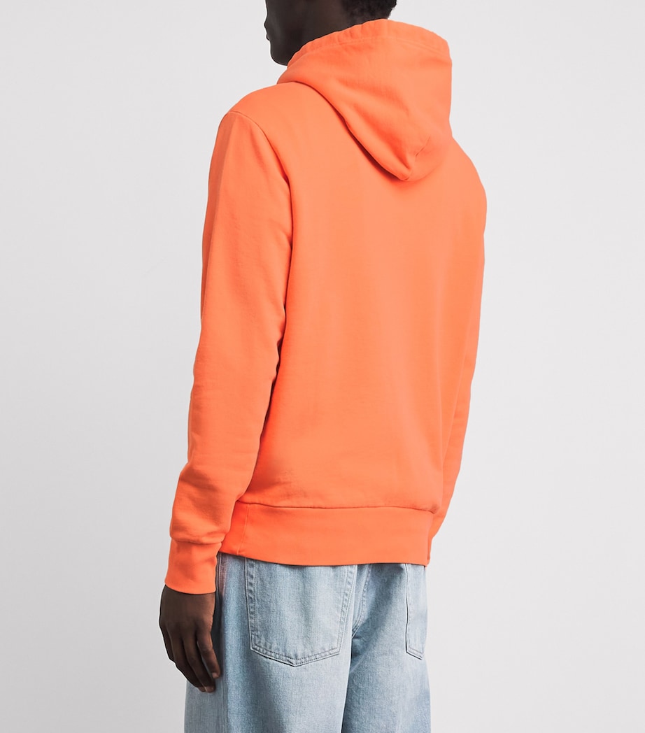 Polo Ralph Lauren Mens Cotton Loopback Fleece Polo Pony Hoodie Pompano Orange Image 5