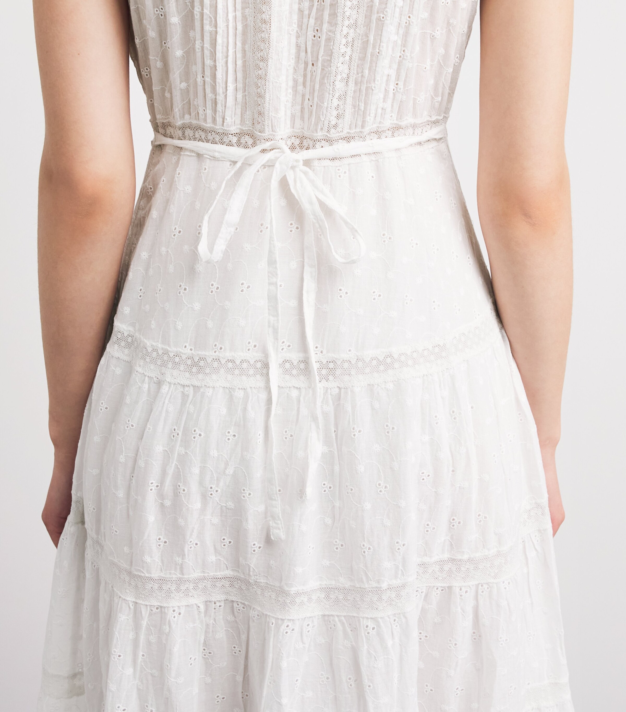 Rixo Womens Cotton Broderie Anglaise Jaclyn Midi Dress Ivory Image 5