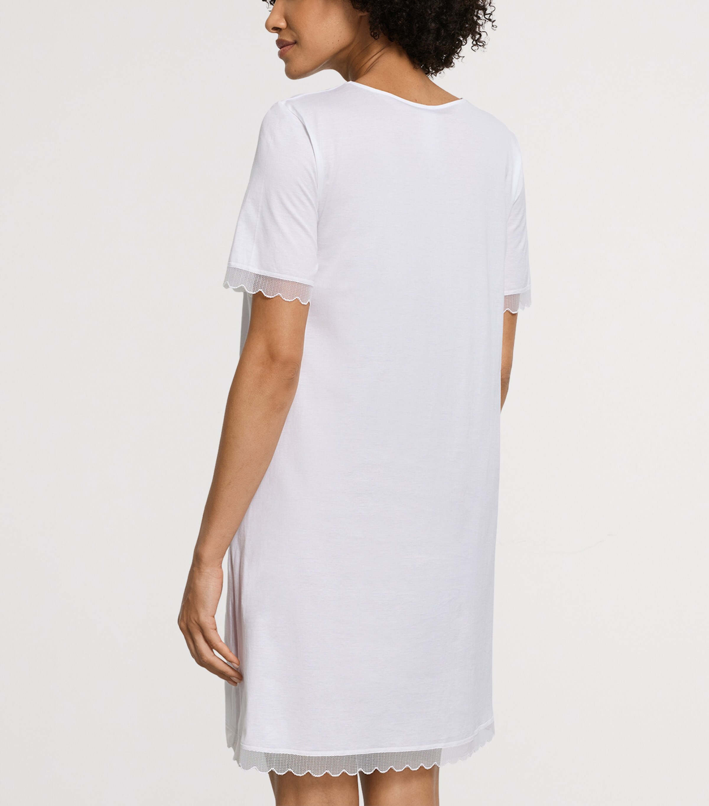Hanro Womens Pima Cotton Inaya Nightdress White Image 3