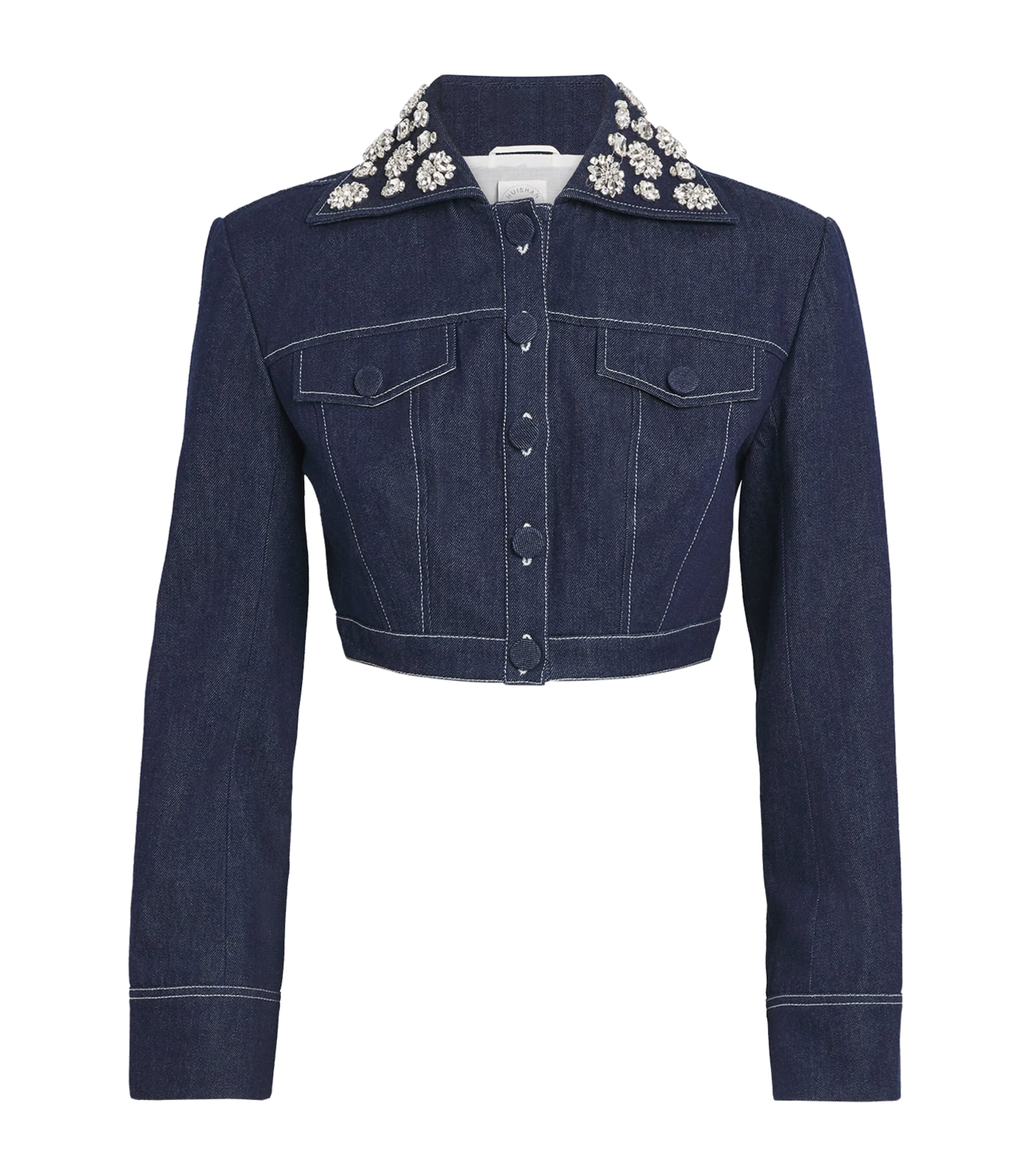 Huishan Zhang Aiste Cropped Denim Jacket In Blue