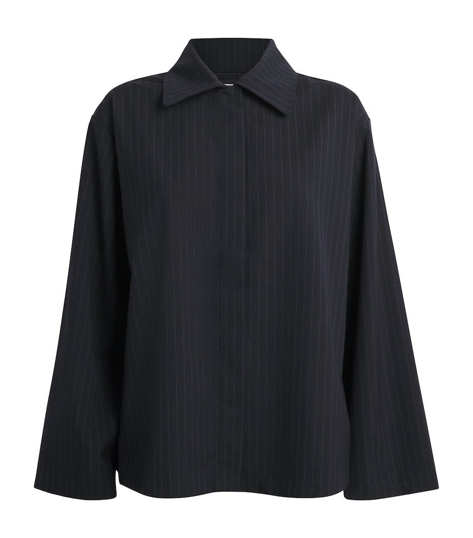 Stylein Womens Pinstripe Brenly Shirt Navy Pinstripe Image 1