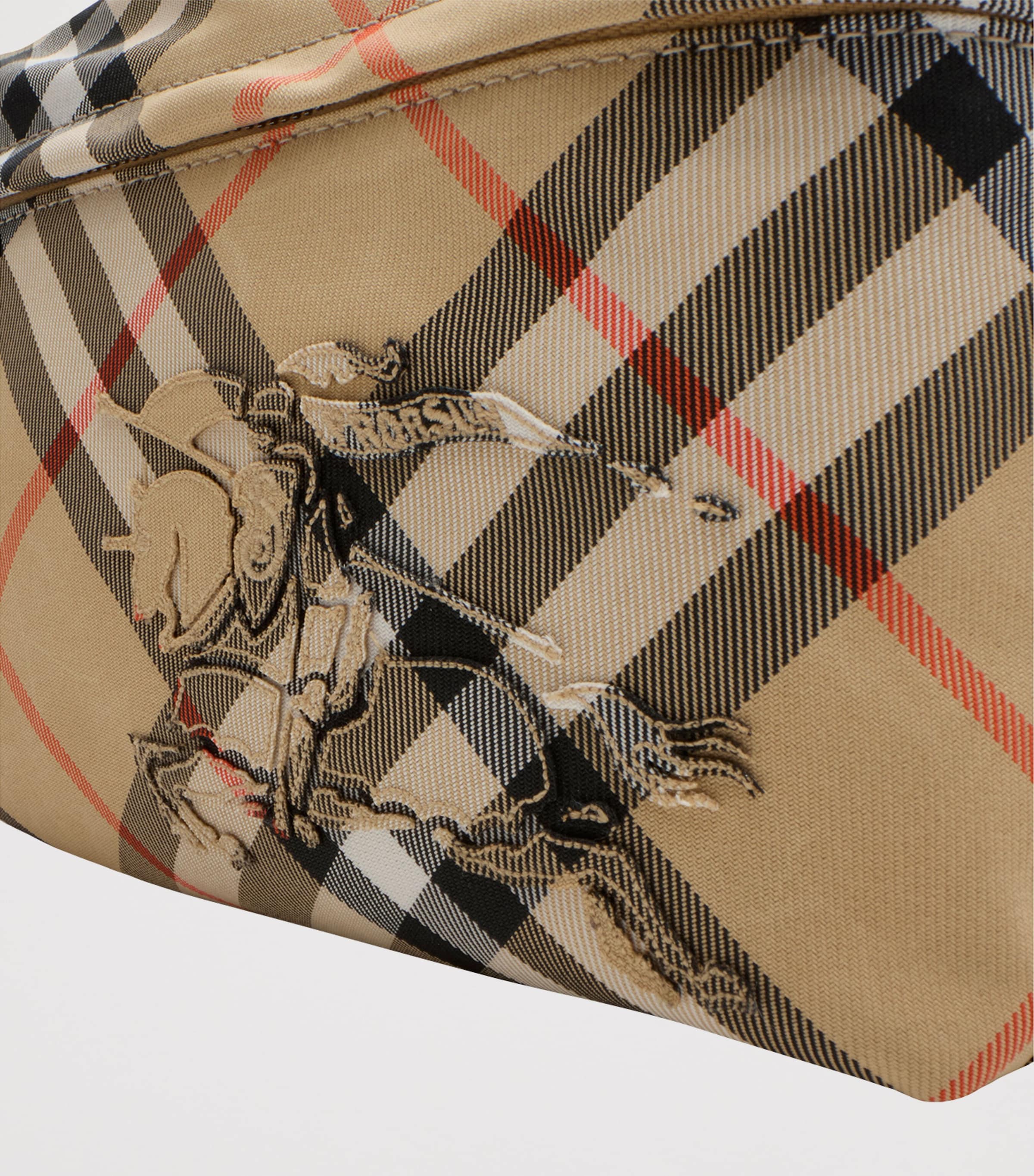 Small Canvas Check Cross-Body Bag SAND Image 5