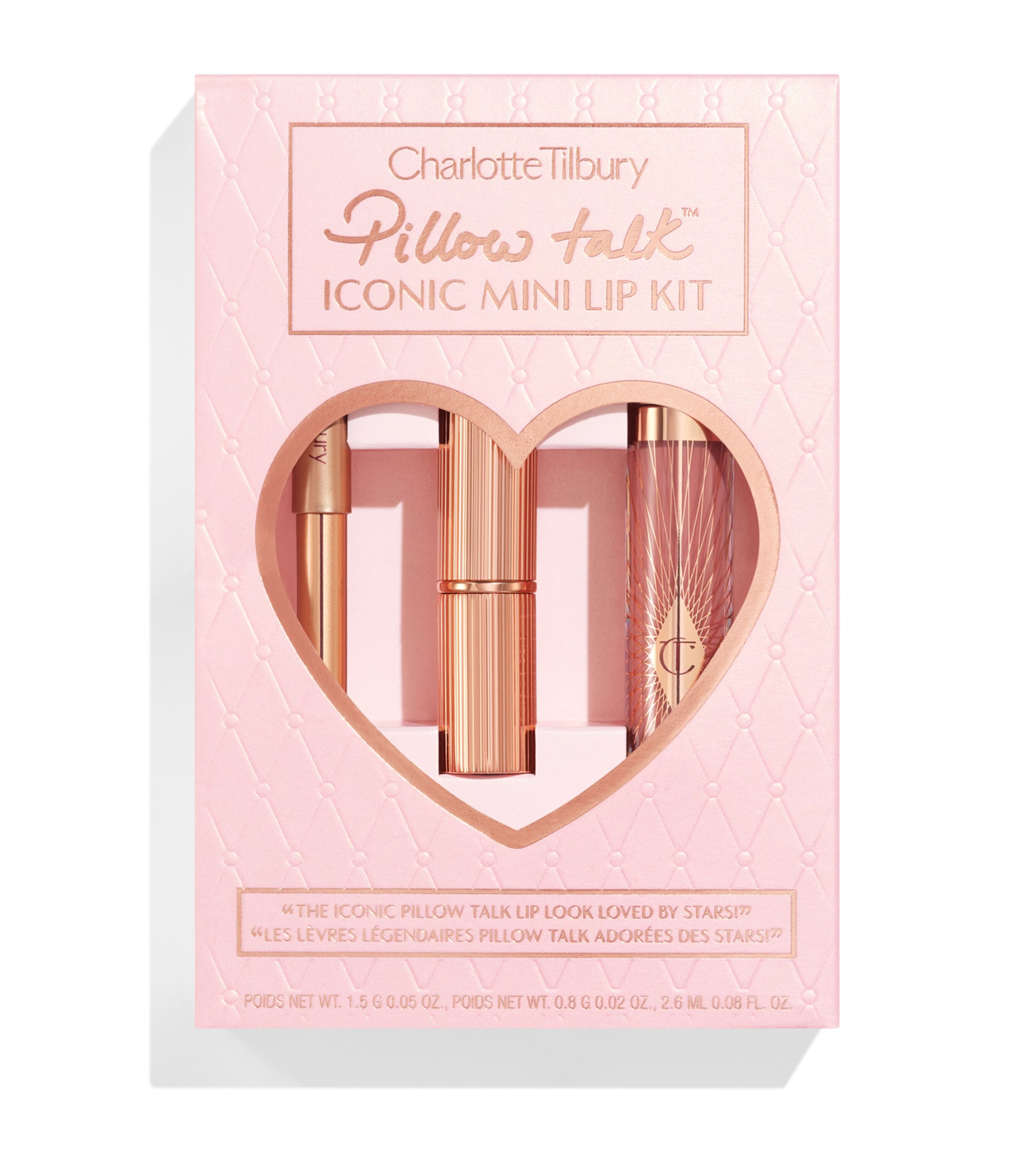 Charlotte Tilbury Mini Pillow Talk Iconic Lip Kit Gift Set In White