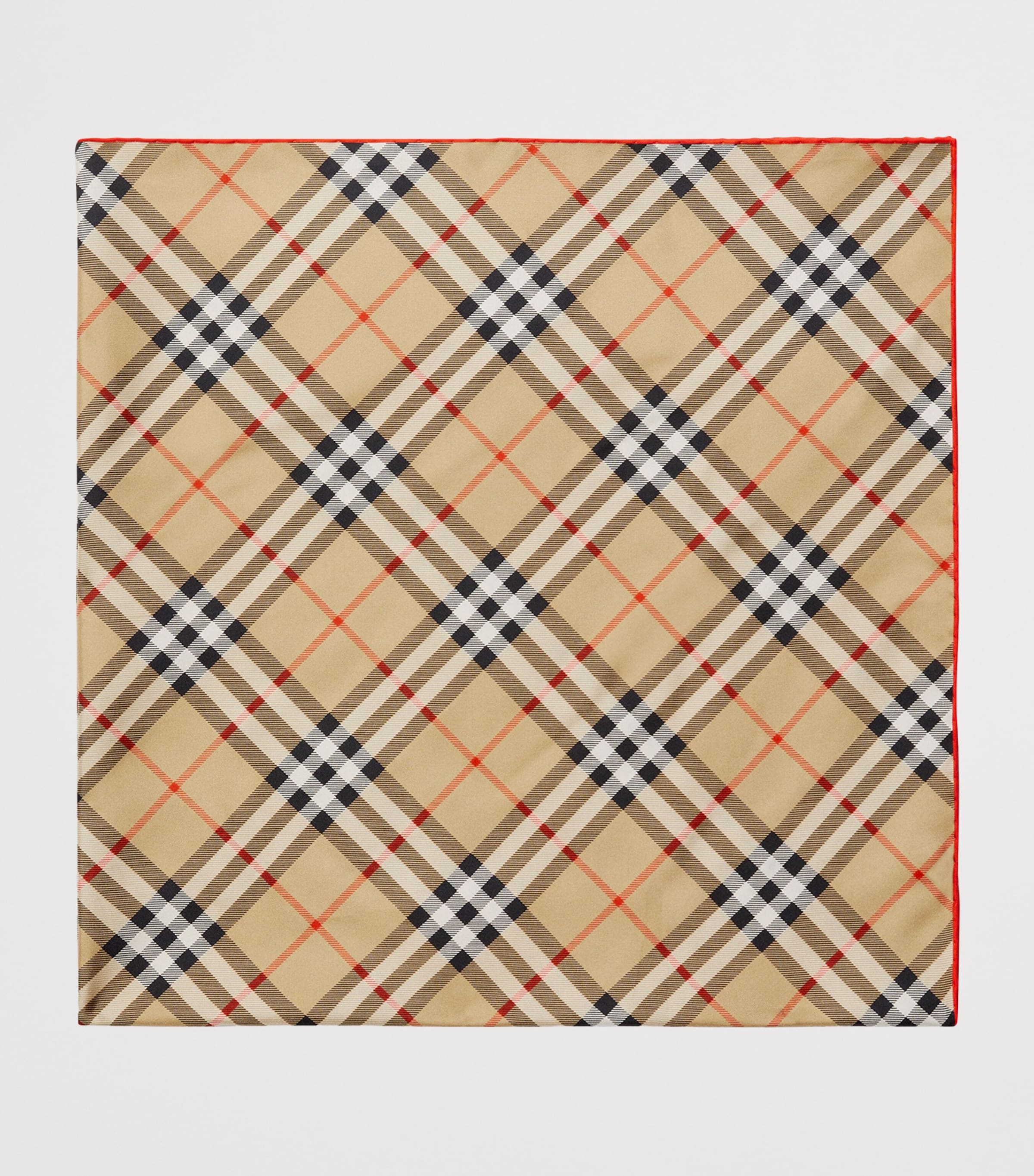 Silk Check Scarf SAND Image 2