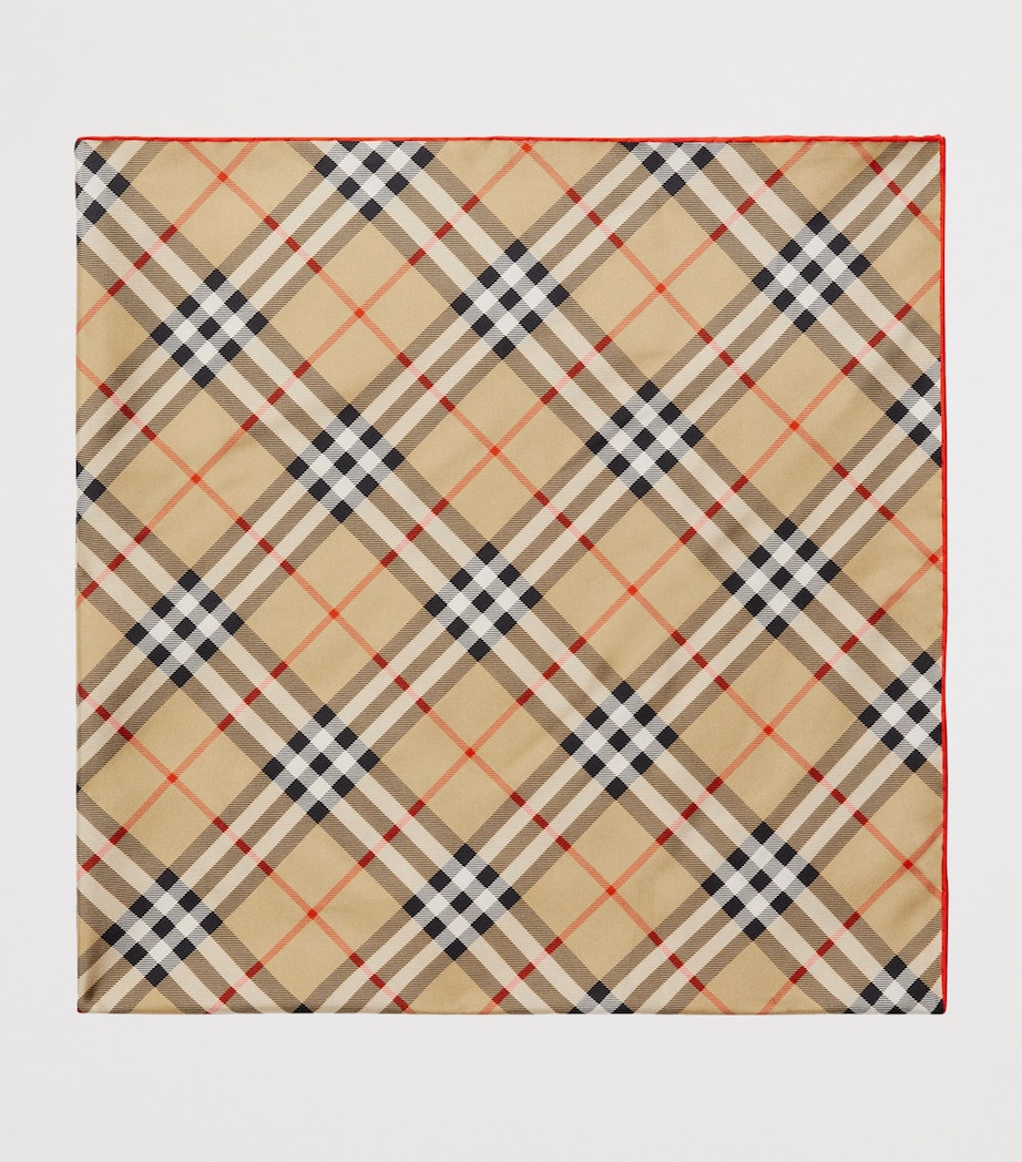 Silk Check Scarf SAND Image 2