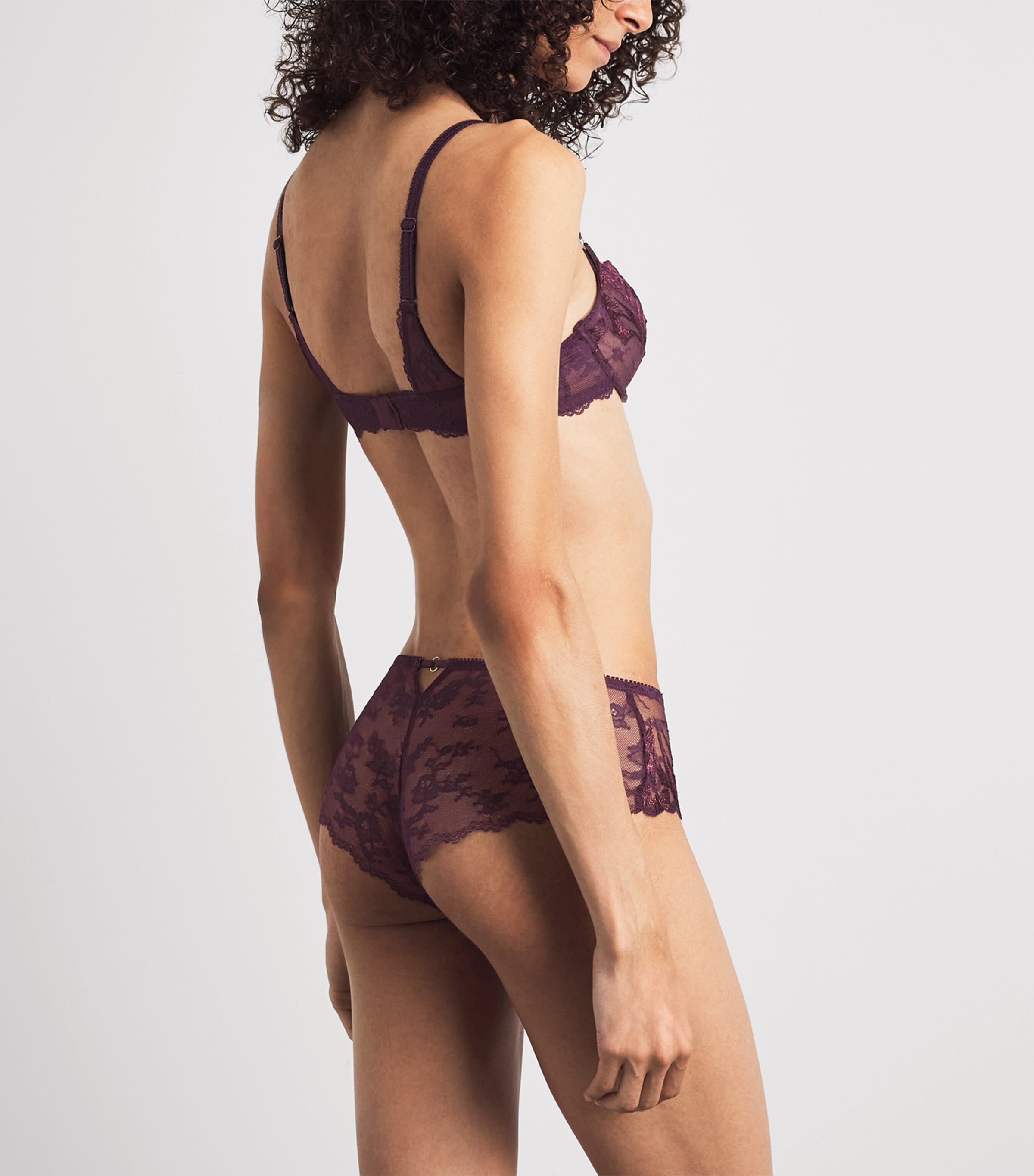 Chantelle Purple Lace Illusions Balconette Bra | Harrods US