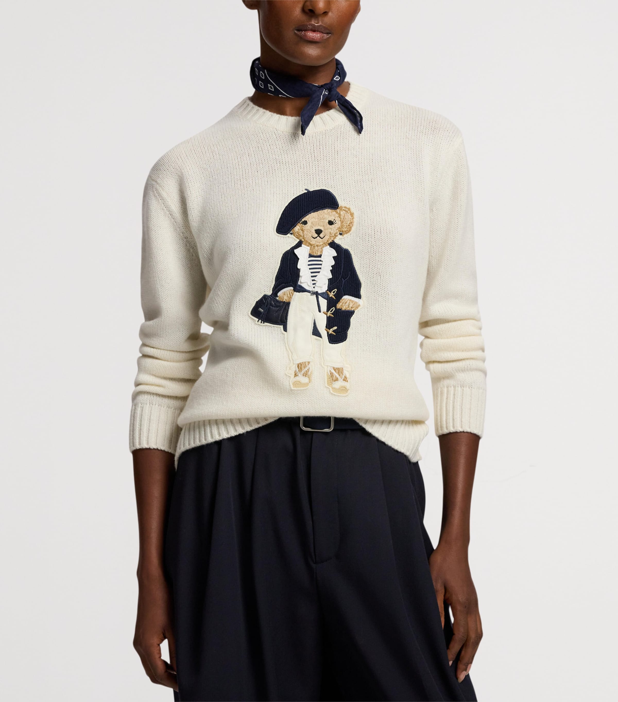 Cashmere Polo Bear Sweater NATURAL-101 Image 9