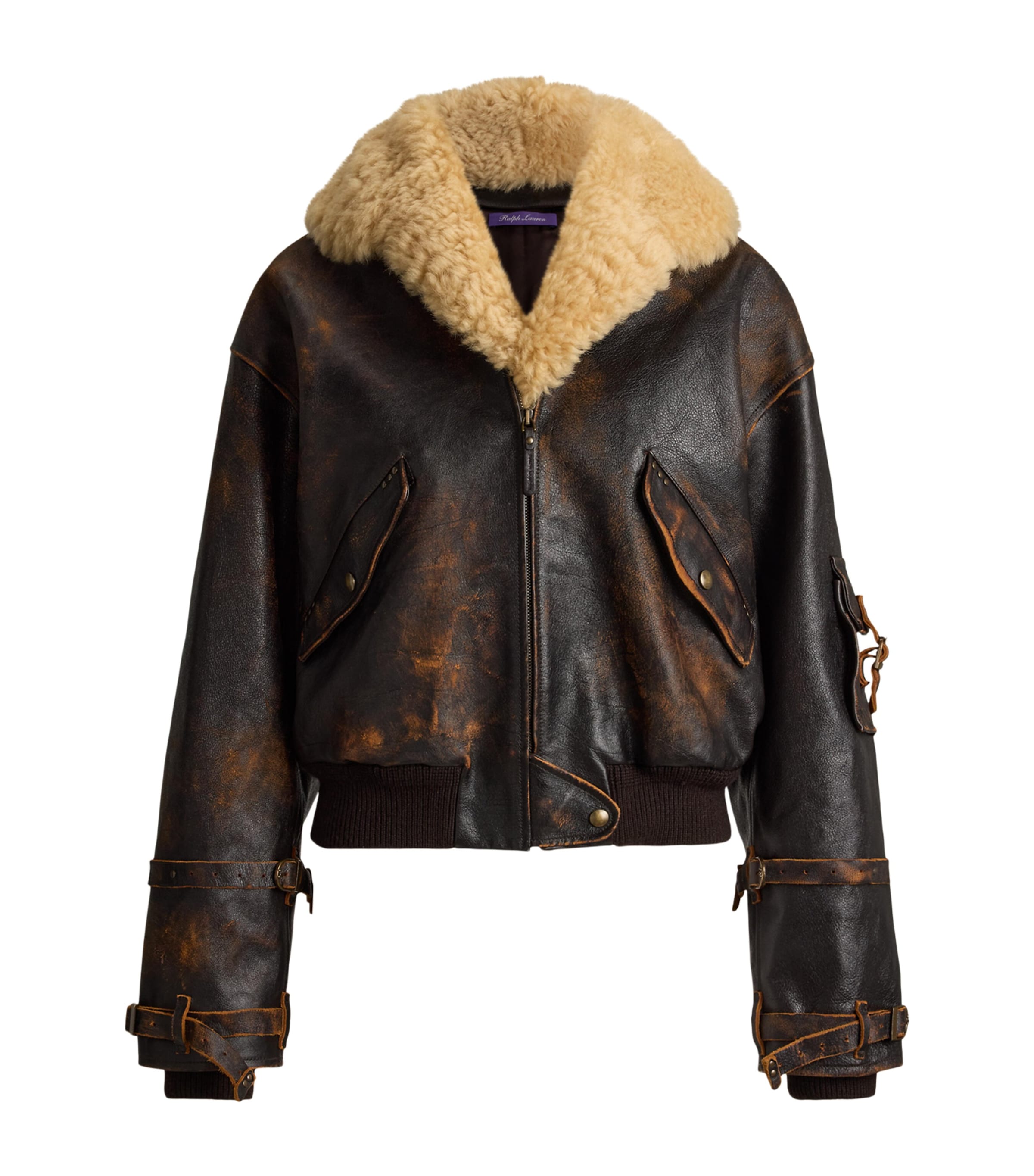 Ralph Lauren Collection Leather Lianne Bomber Jacket
