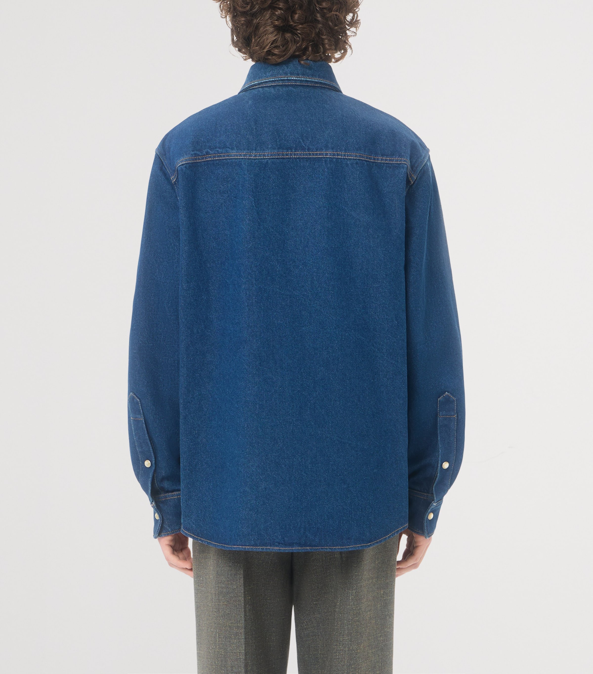 Valentino Mens Cotton Denim Shirt Image 5
