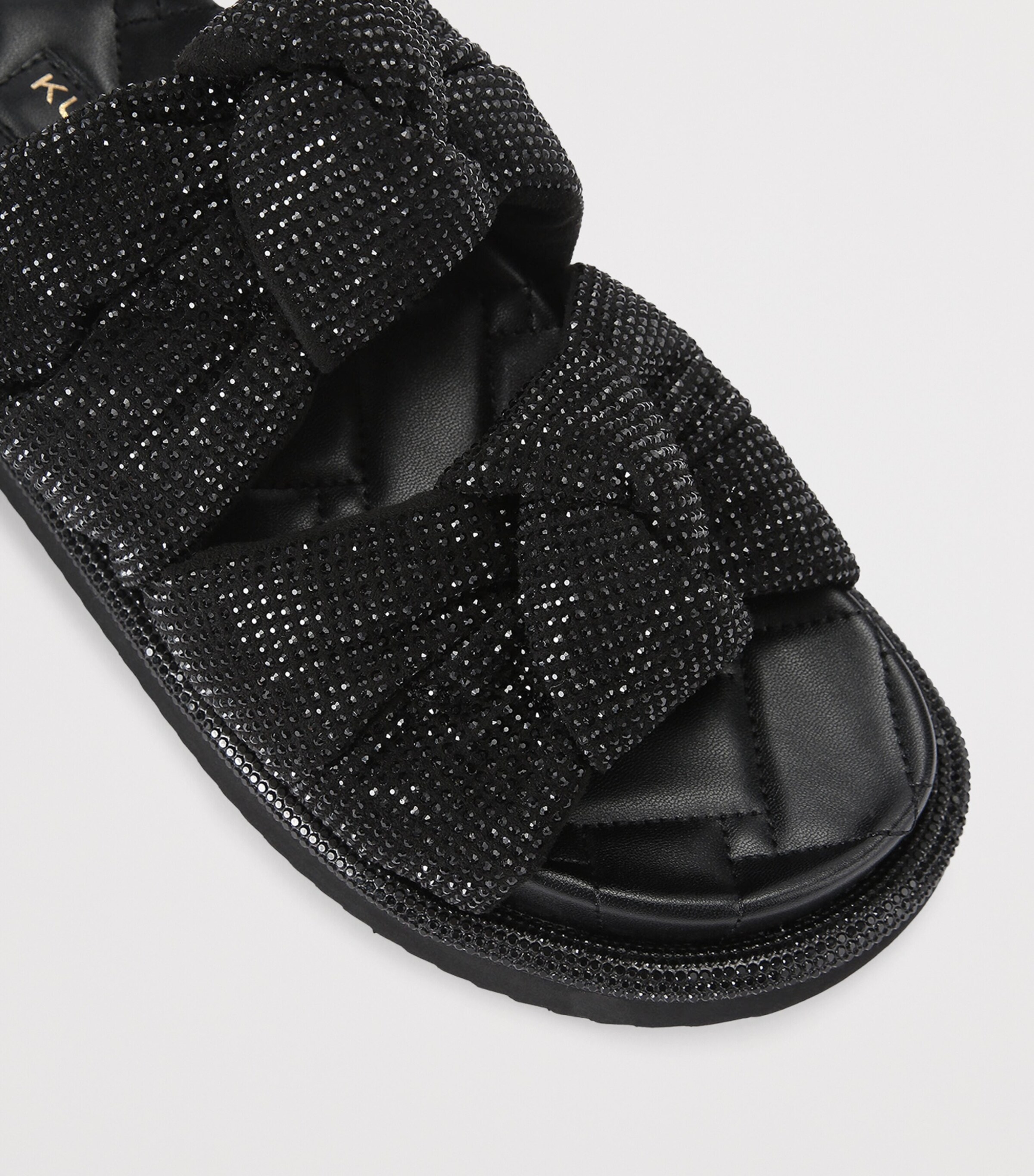 Kurt Geiger London Rhinestone Orson Crossover Sandals Black Image 3
