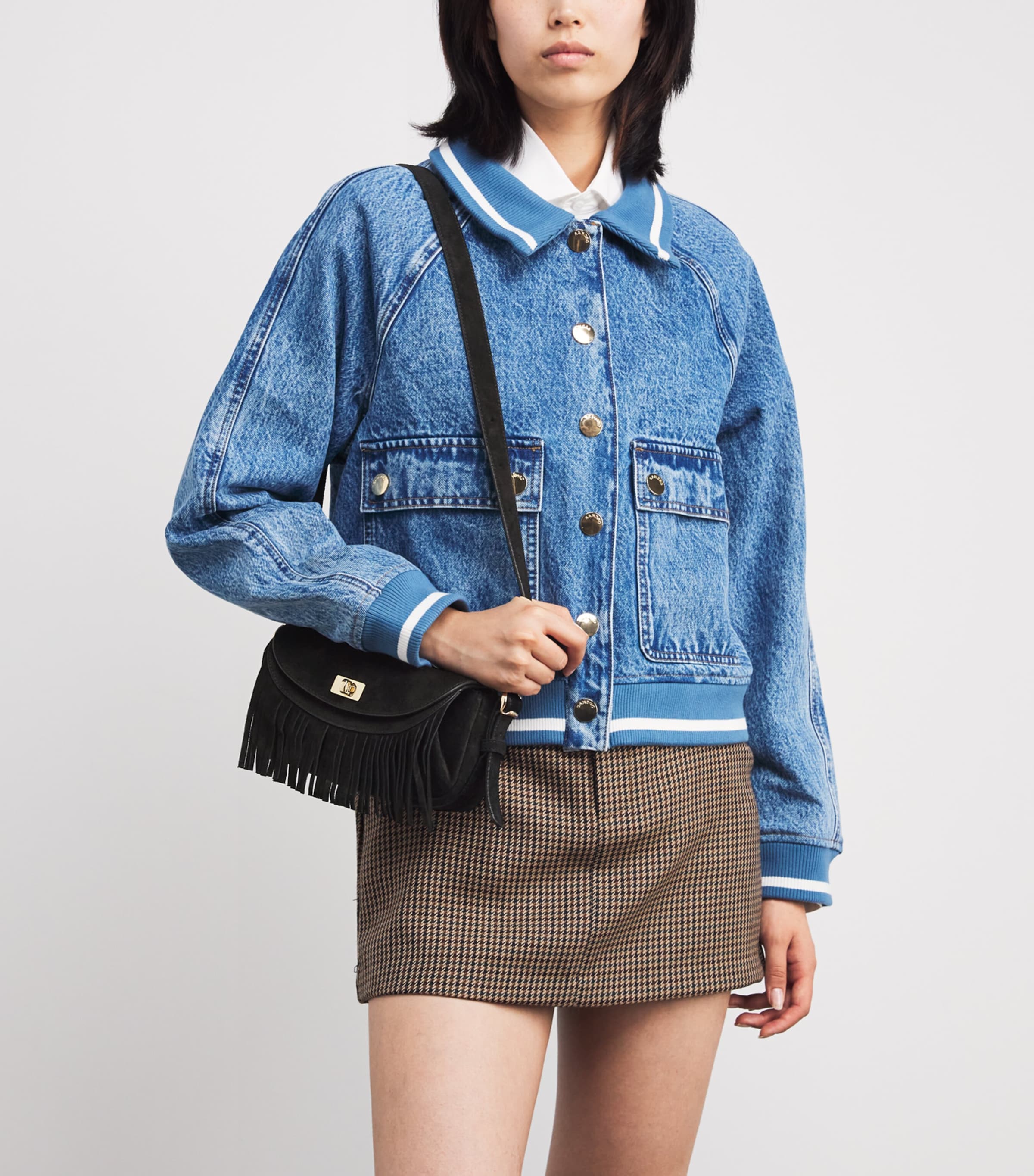 Small Suede Le Mambo Cross-Body Bag BLACK Image 5