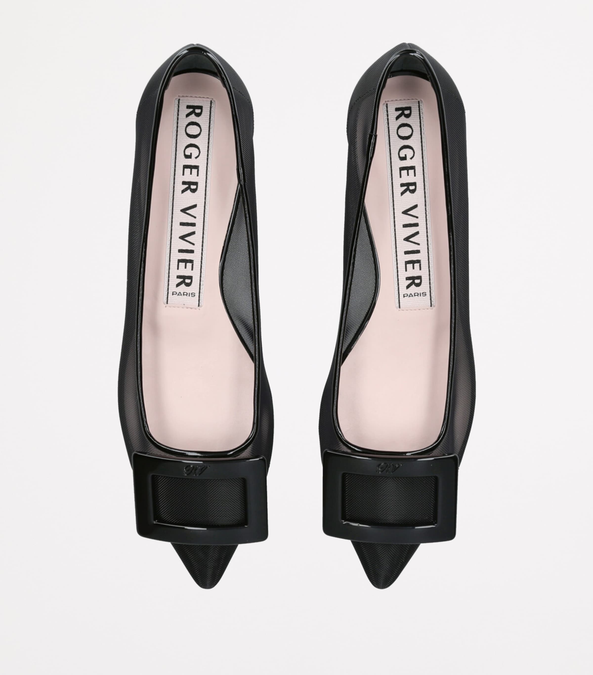 フラットシューズ ROGER VIVIER GOMMETTINE NET BALLET FLATS Gommettine denim ballet flats in black - Roger Vivier