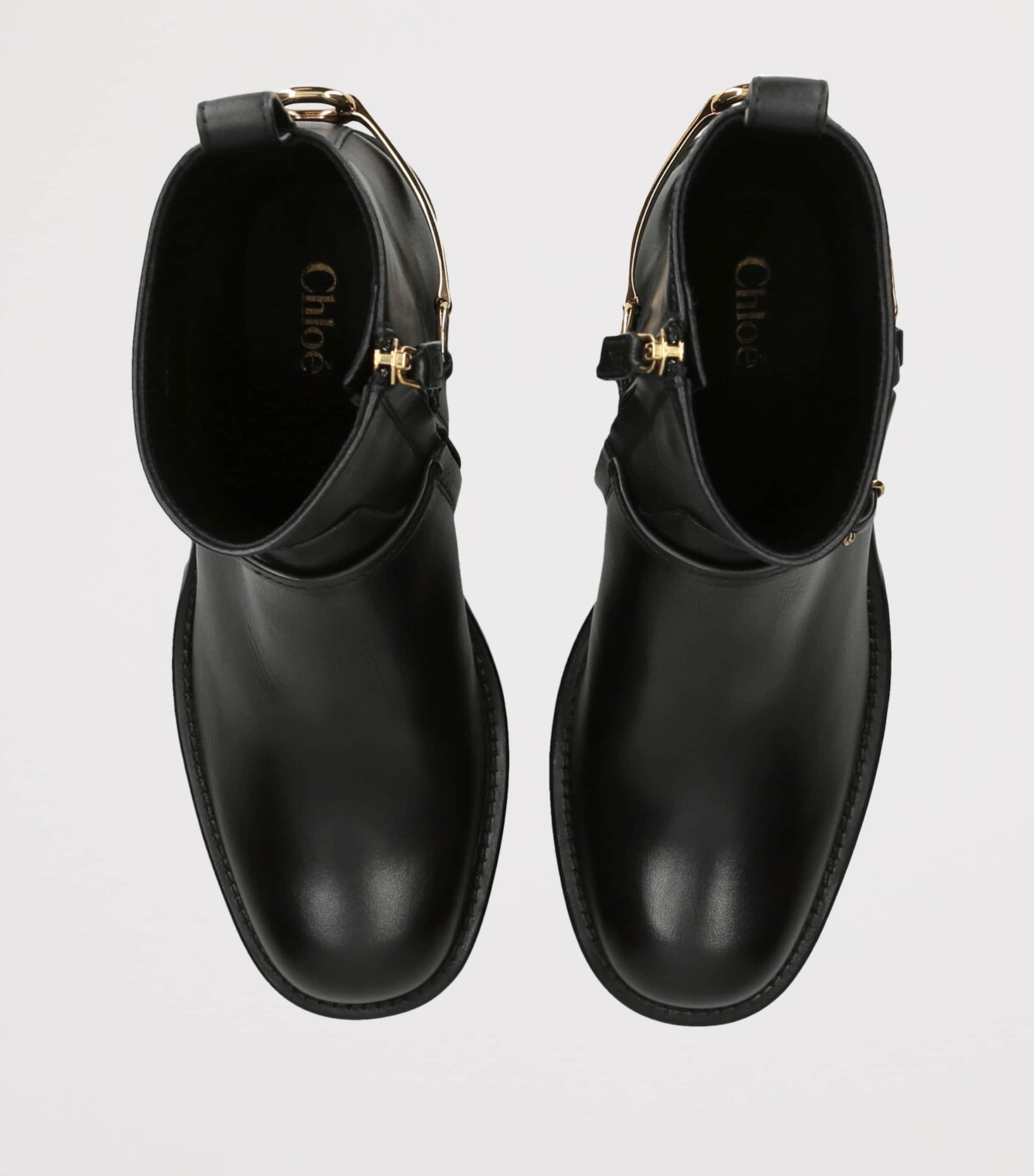 Leather Dakota Ankle Boots 70 BLACK Image 4