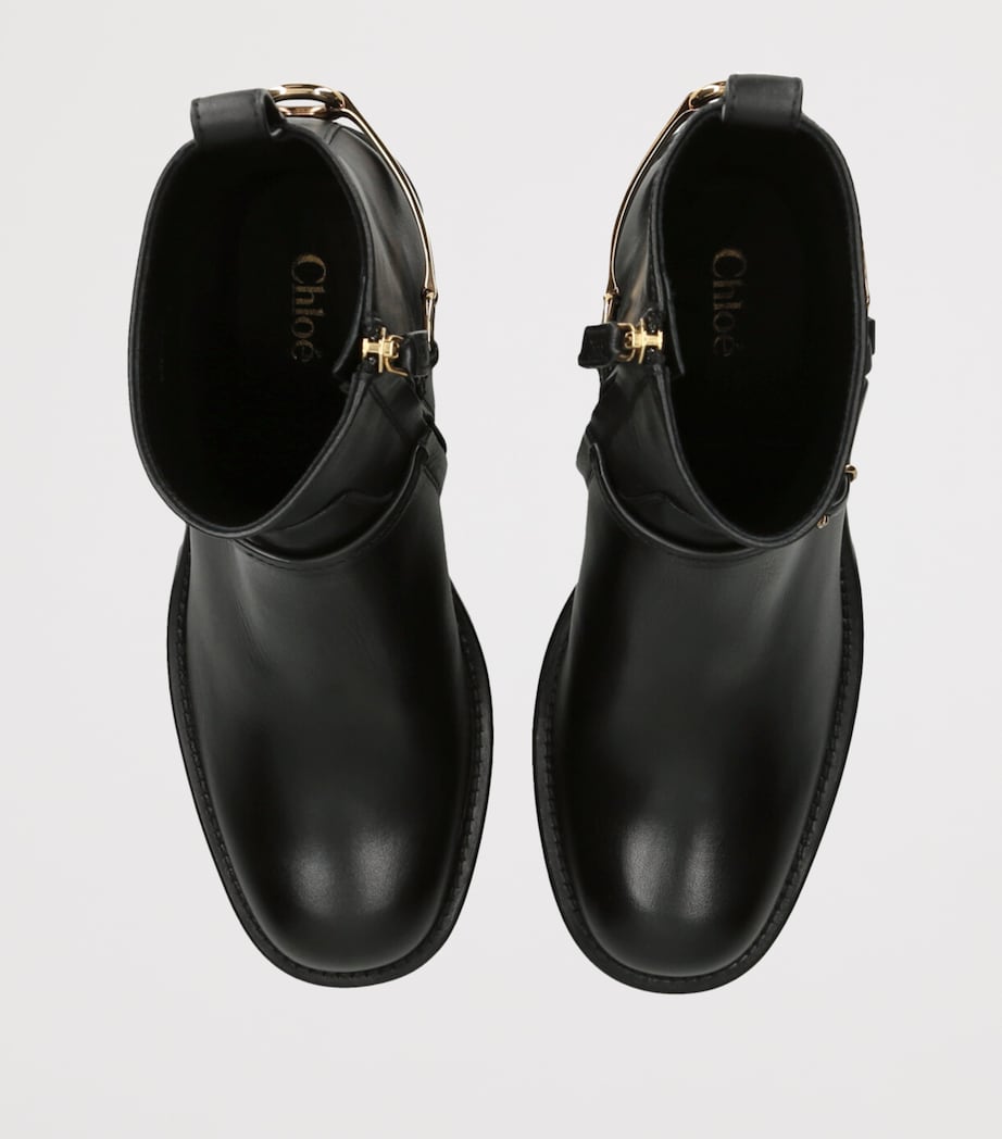 Leather Dakota Ankle Boots 70 BLACK Image 4