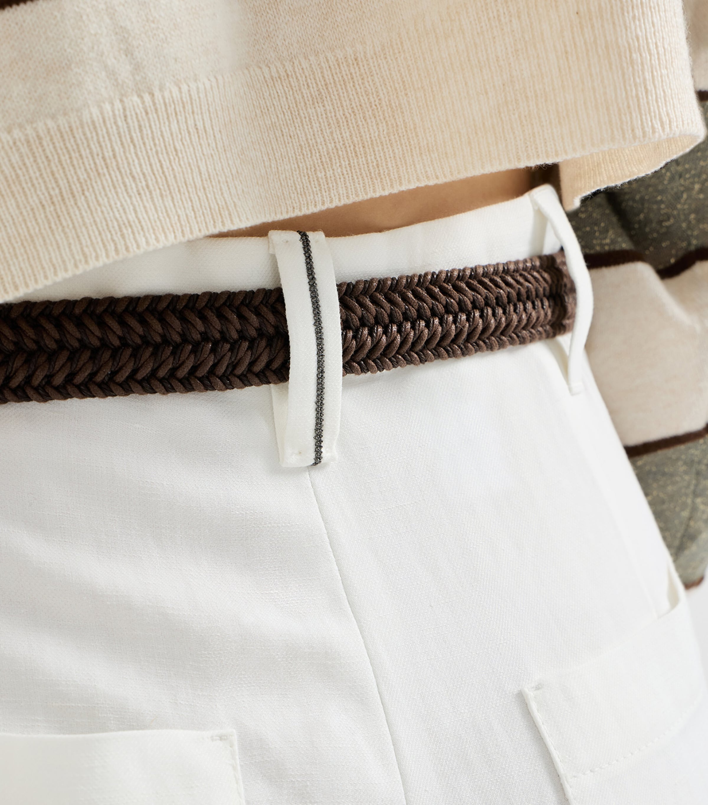 Brunello Cucinelli Womens Twill Wide-Leg Trousers Image 6